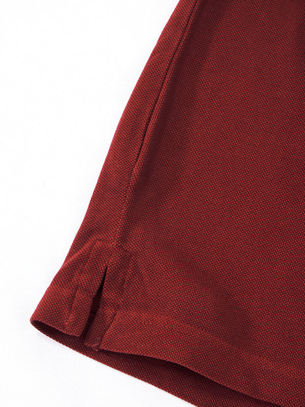z3 Polo Garment Dyed Maroon Solid Tailored Fit Casual Cotton T-Shirt