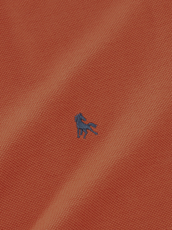 z3 Polo Garment Dyed Rust Solid Tailored Fit Casual Cotton T-Shirt