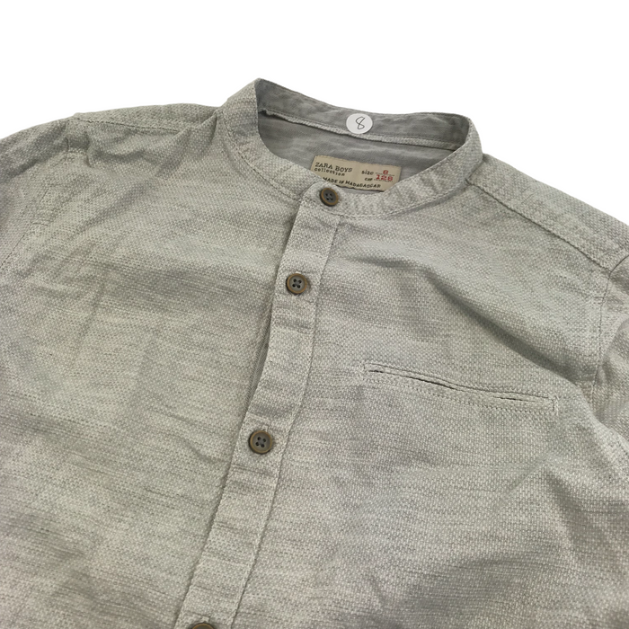Zara 8 years grey collarless polo shirt
